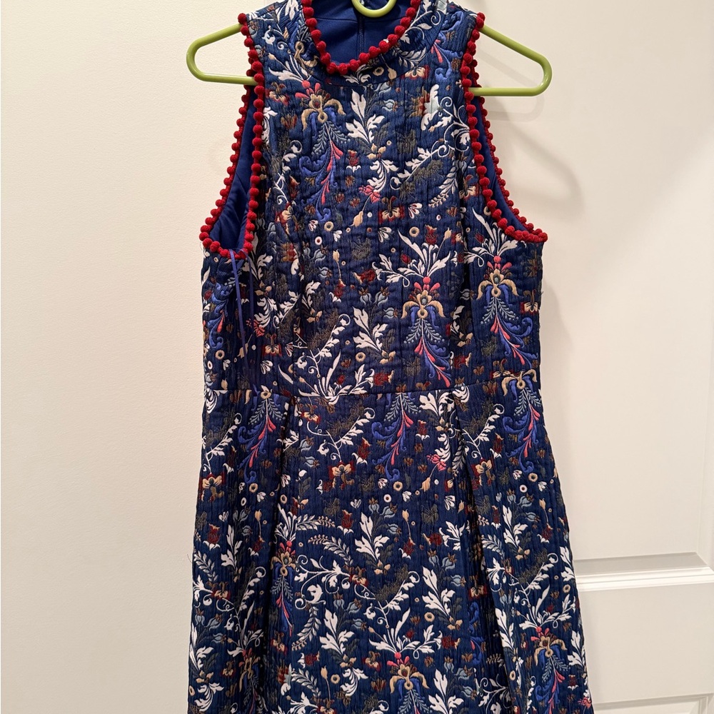 Floral Blue and Red Dress